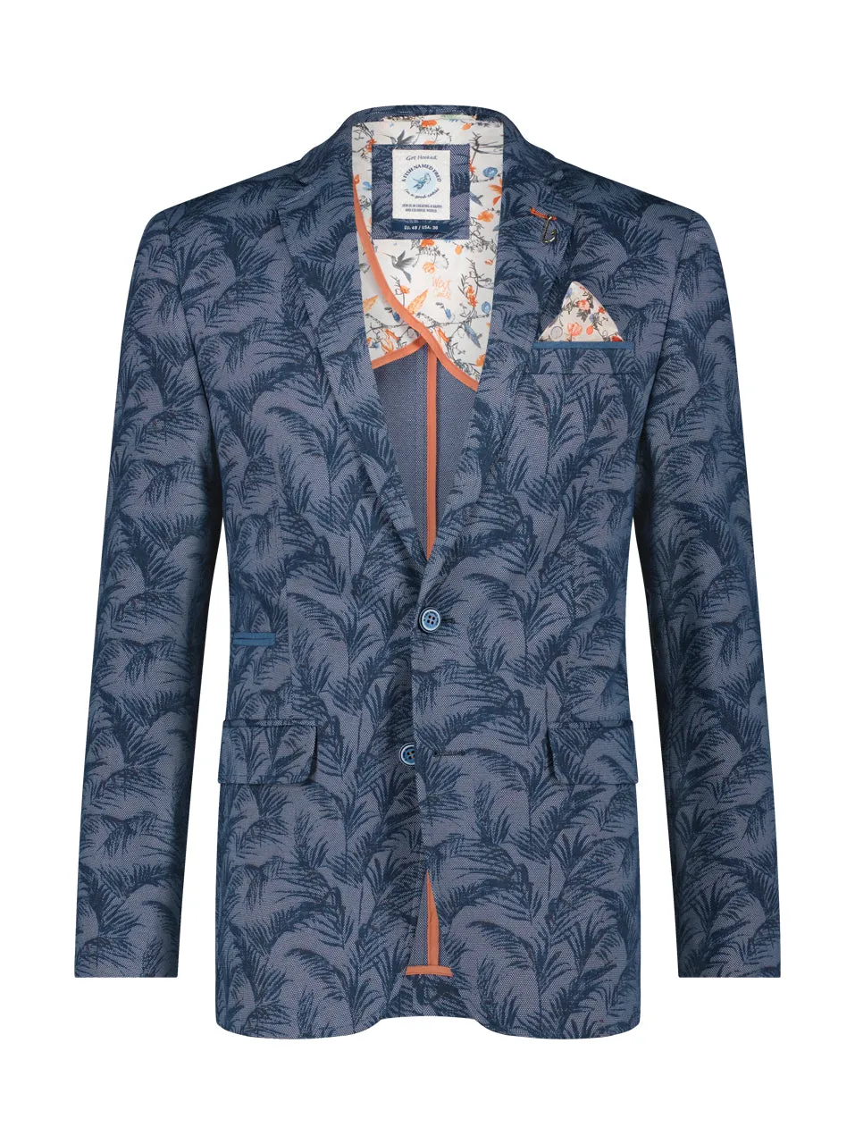 A Fish Named Fred - Pique Leaves Blazer in Navy
