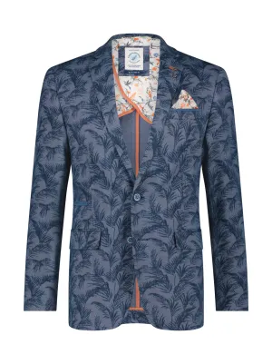 A Fish Named Fred - Pique Leaves Blazer in Navy