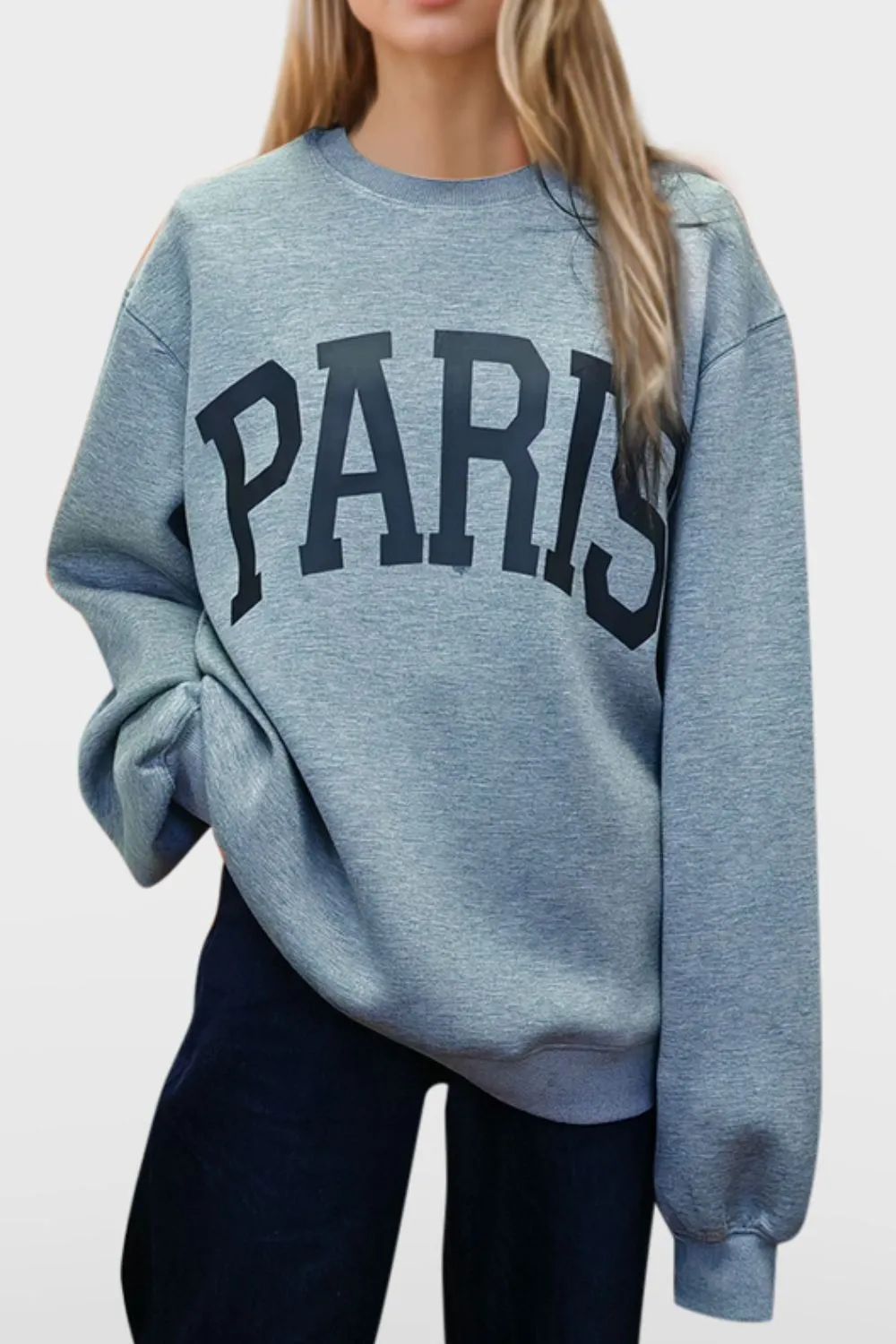 BELLE Basics PARIS Round Neck Long Sleeve Air Scuba Sweatshirt