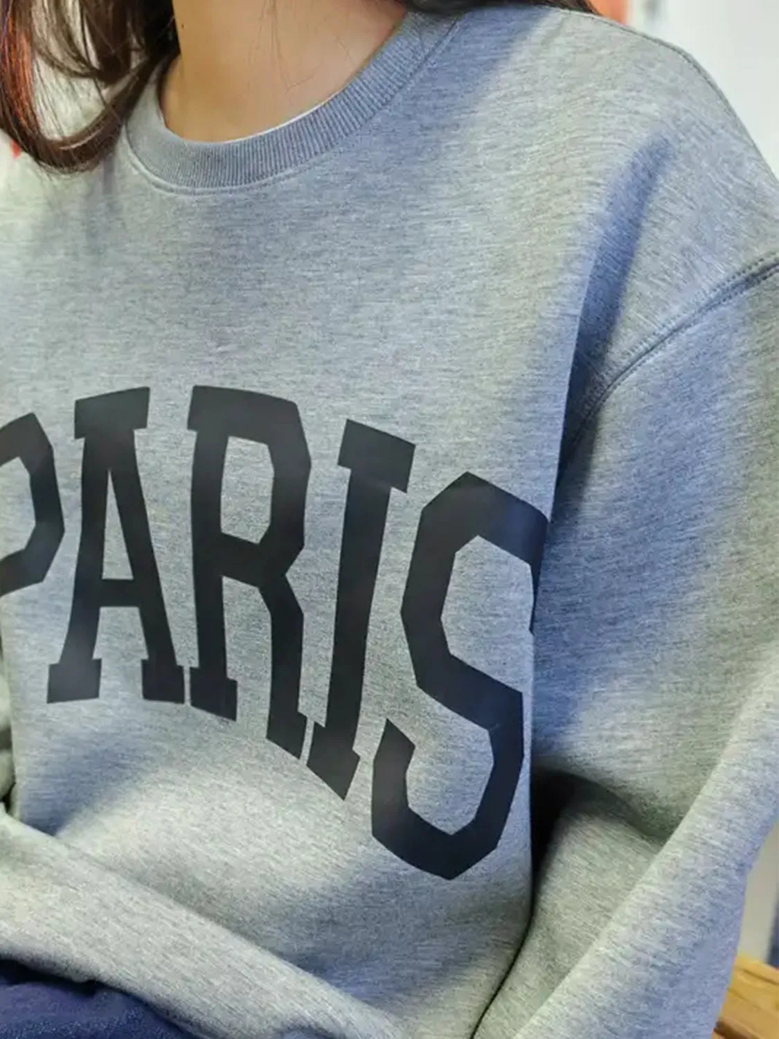 BELLE Basics PARIS Round Neck Long Sleeve Air Scuba Sweatshirt