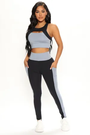 Block It Out Legging Set - Blue