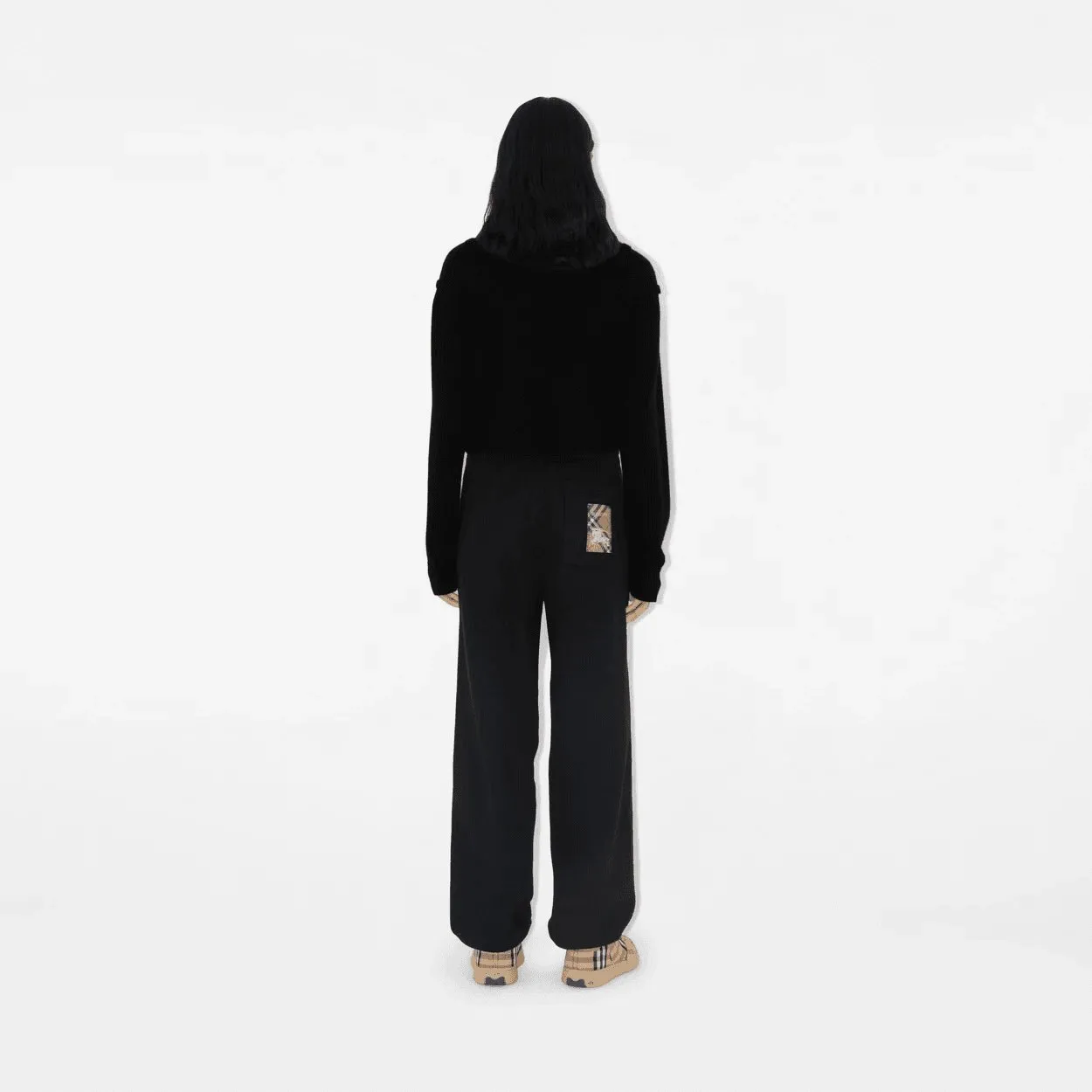 Burberry Check Label Cotton Jogging Pants