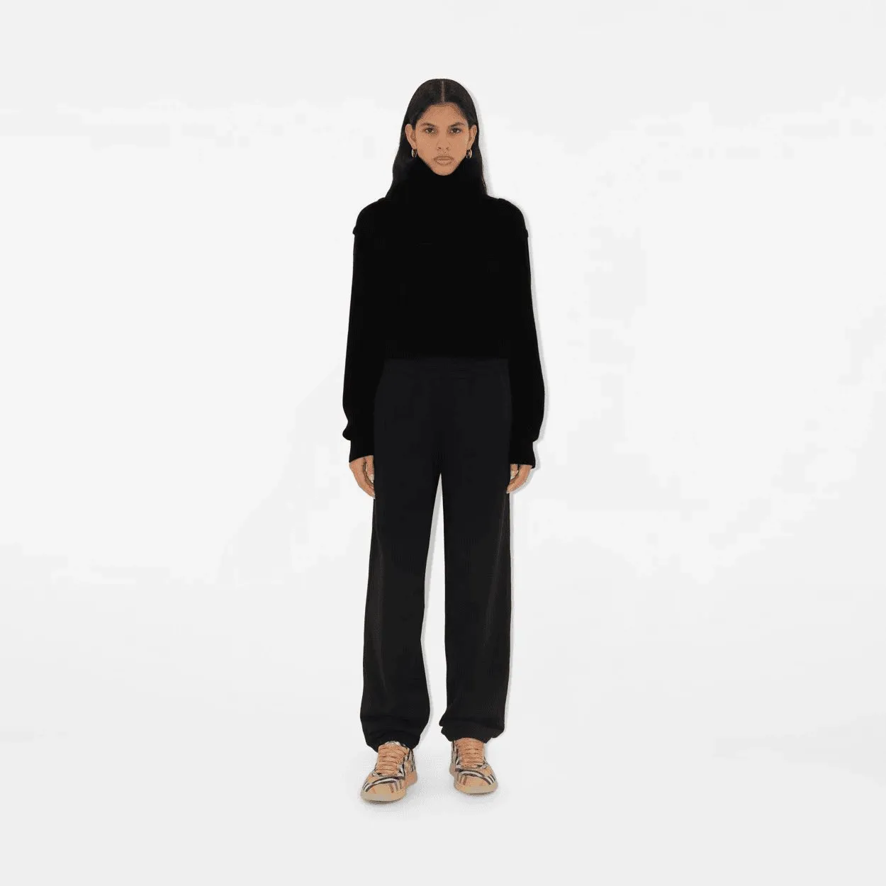 Burberry Check Label Cotton Jogging Pants
