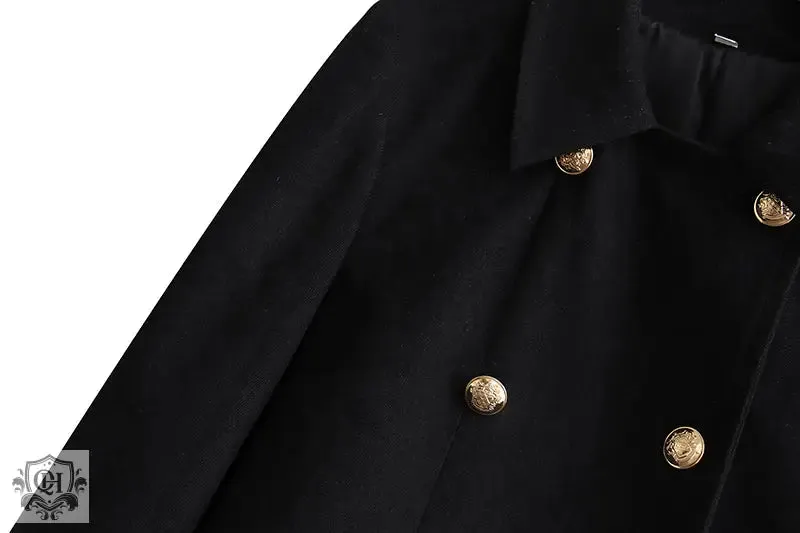 Buttoned Double Breasted Coat
