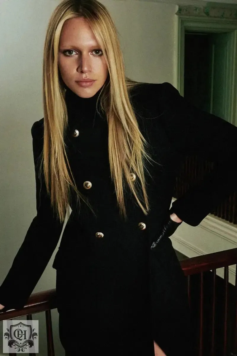 Buttoned Double Breasted Coat