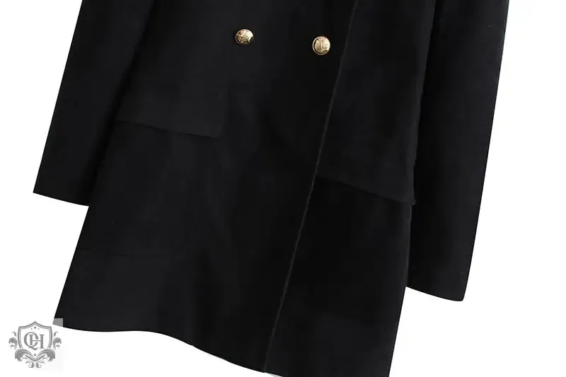 Buttoned Double Breasted Coat