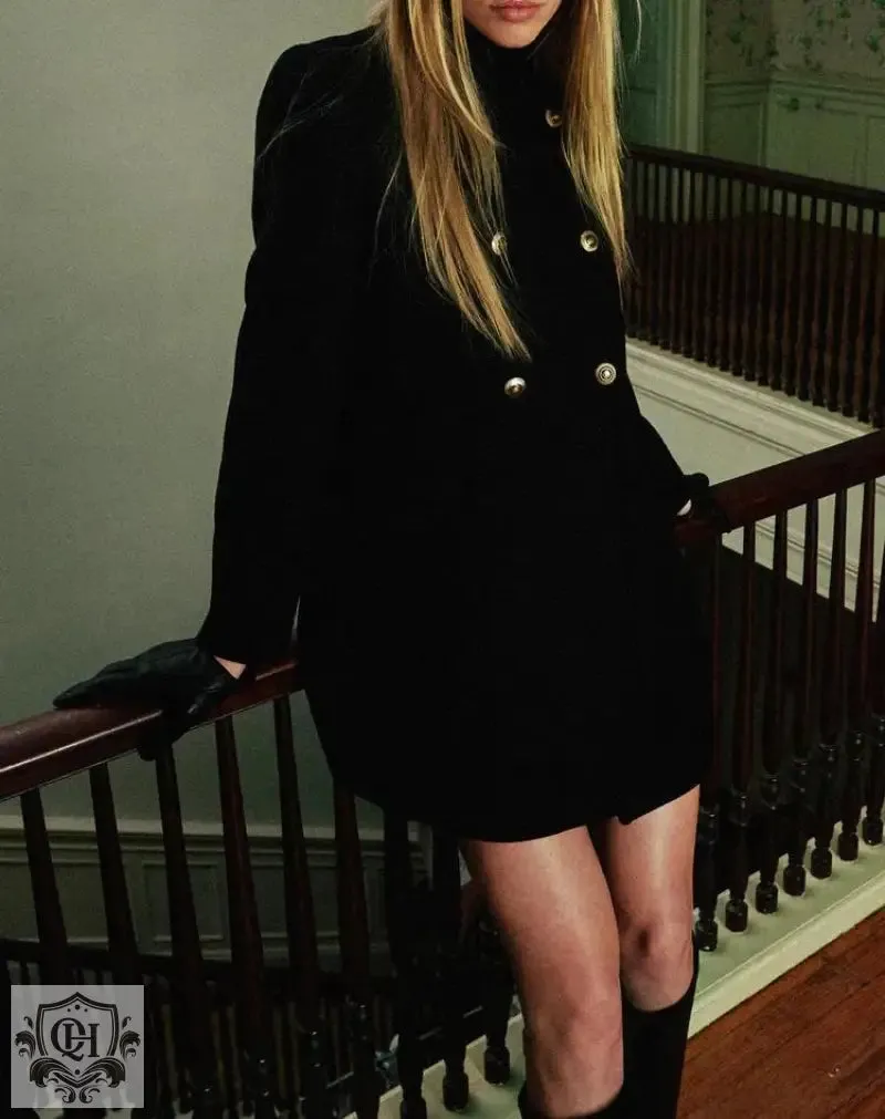 Buttoned Double Breasted Coat