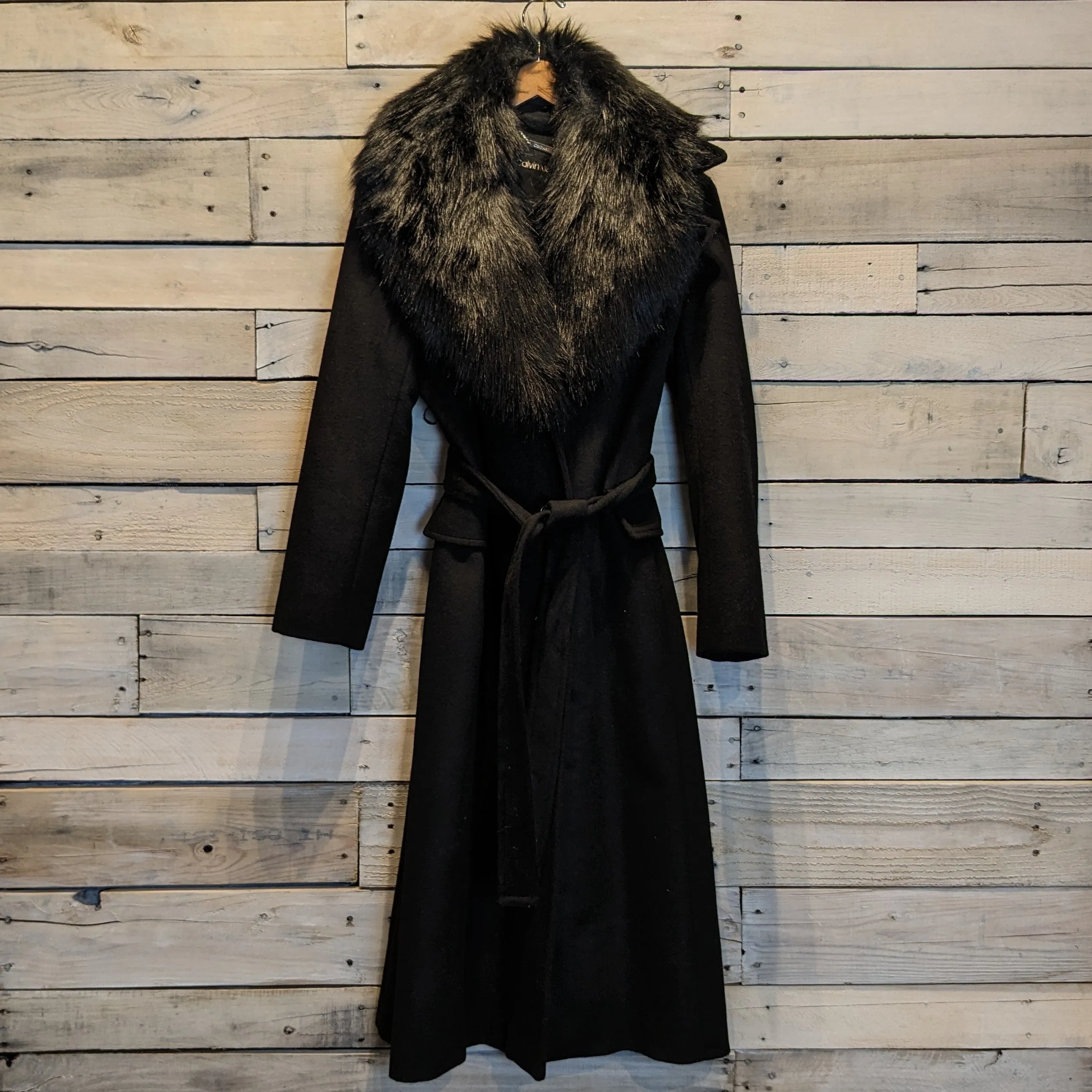 Calvin Klein Wool Trench Coat Sz 12P