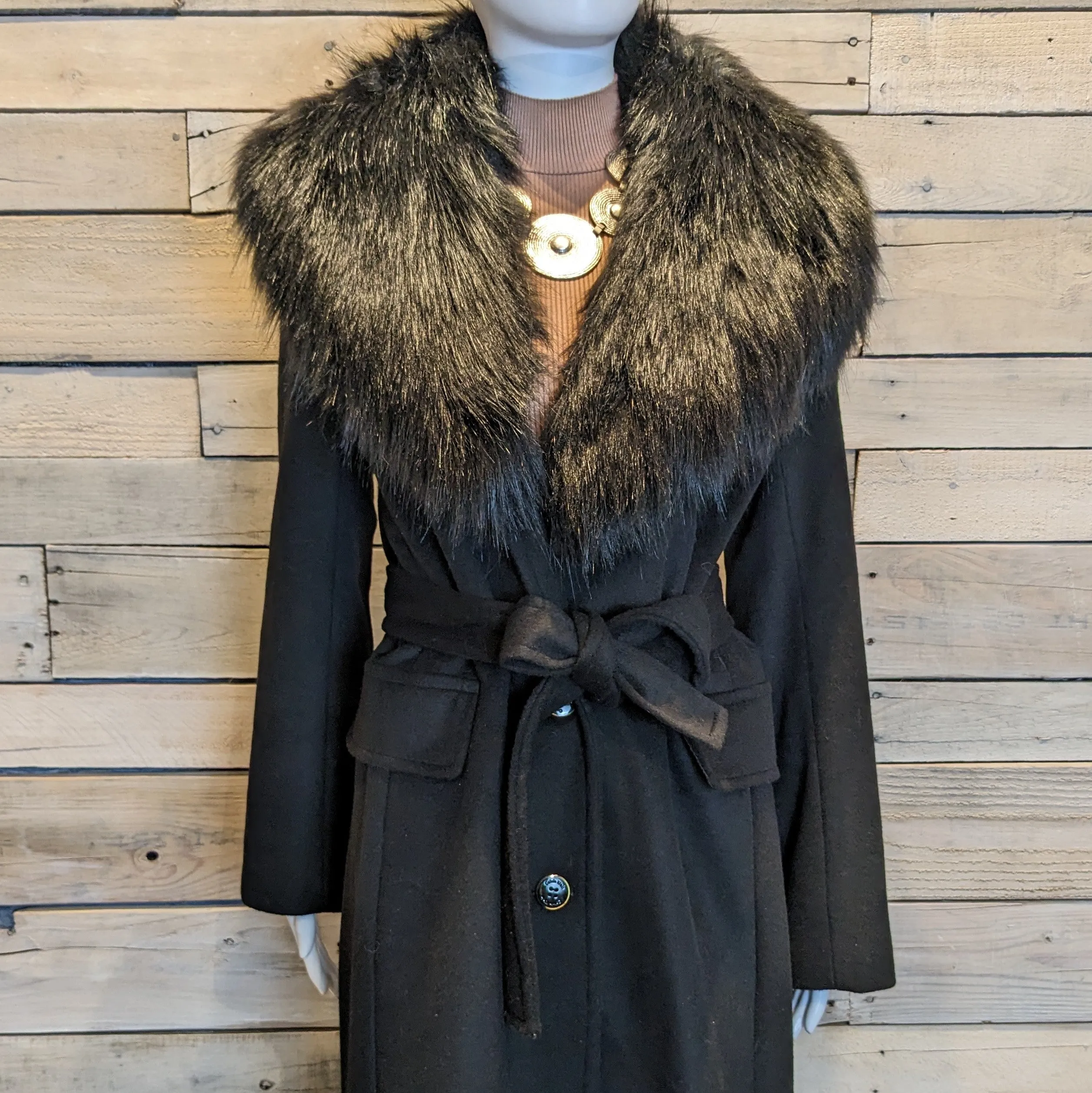 Calvin Klein Wool Trench Coat Sz 12P