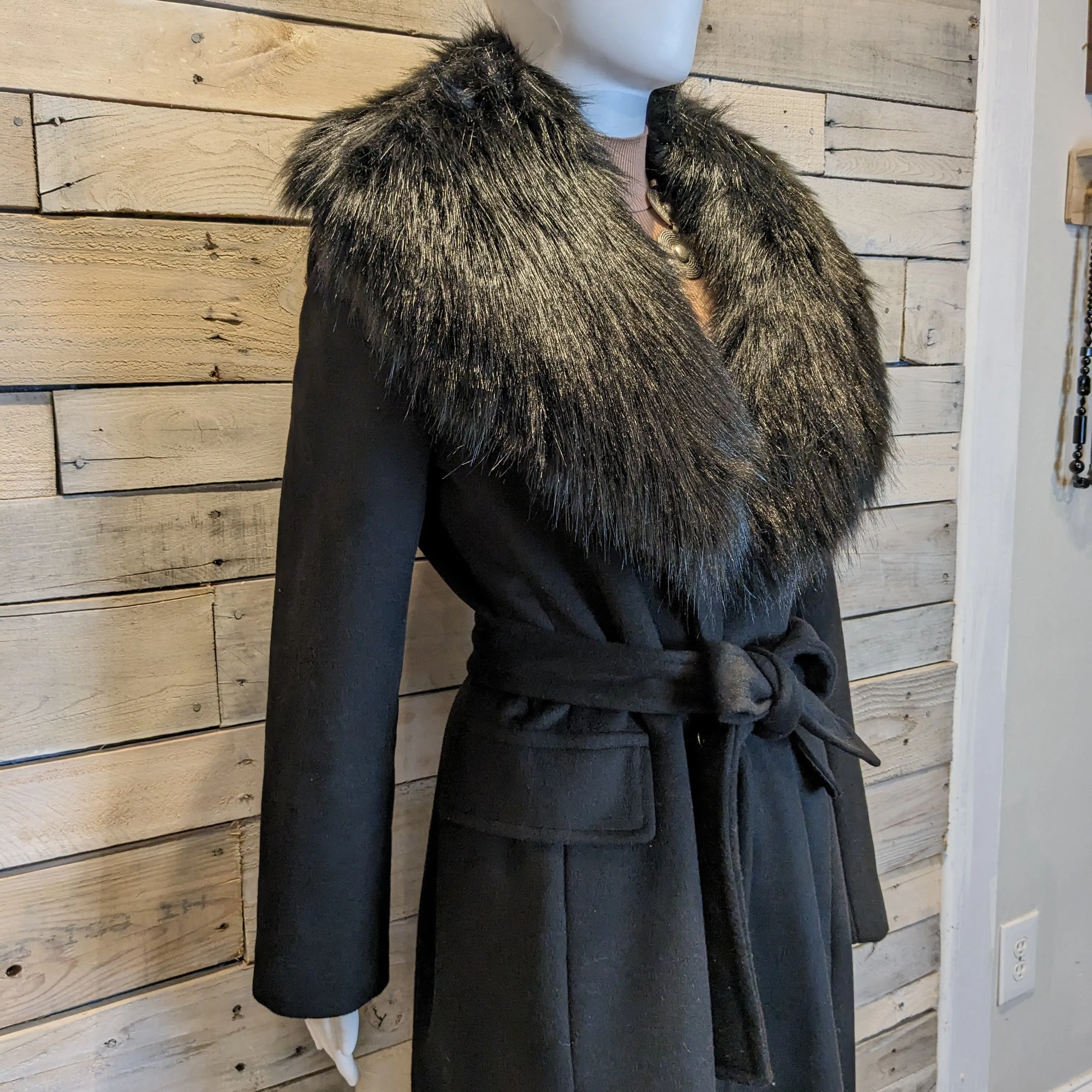 Calvin Klein Wool Trench Coat Sz 12P