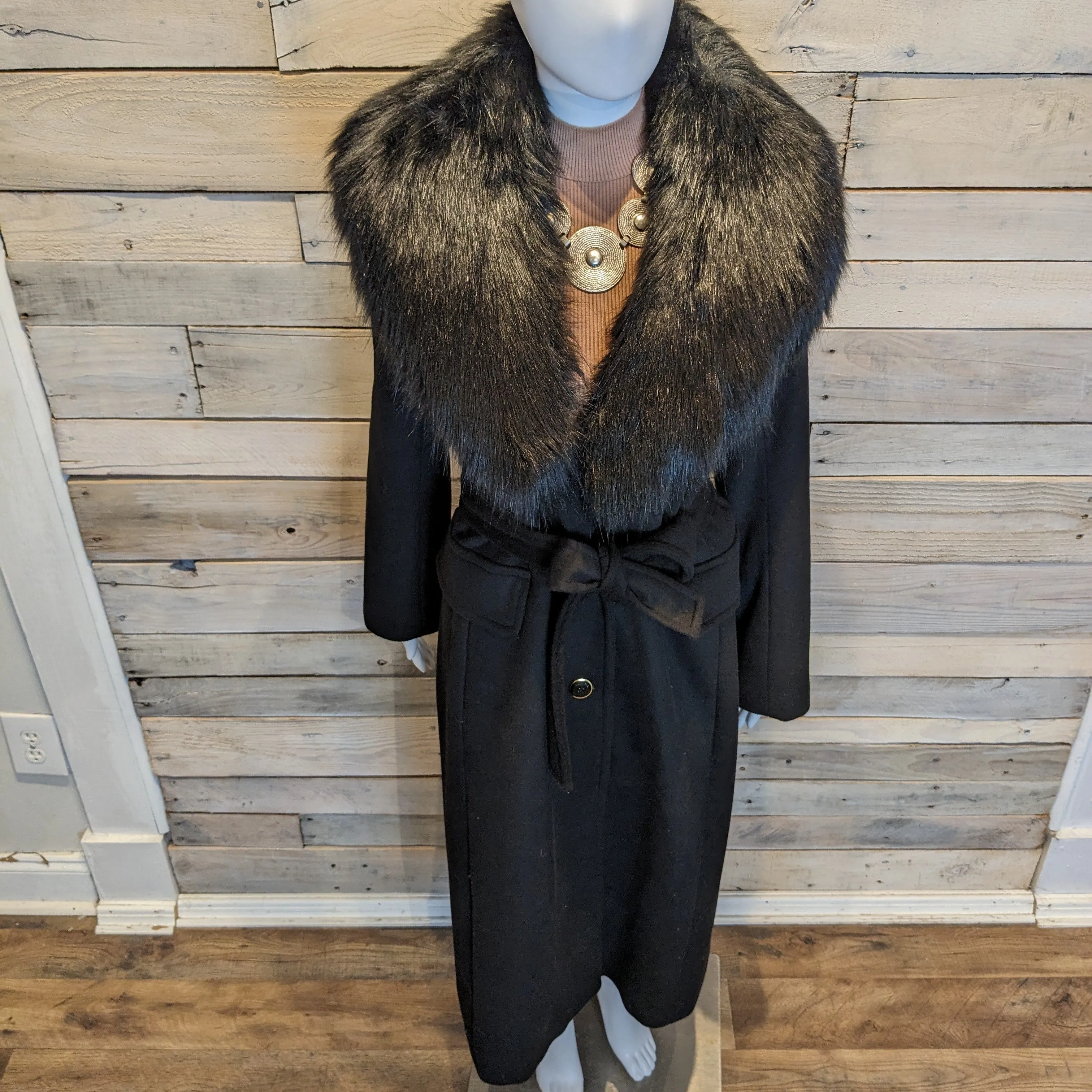 Calvin Klein Wool Trench Coat Sz 12P