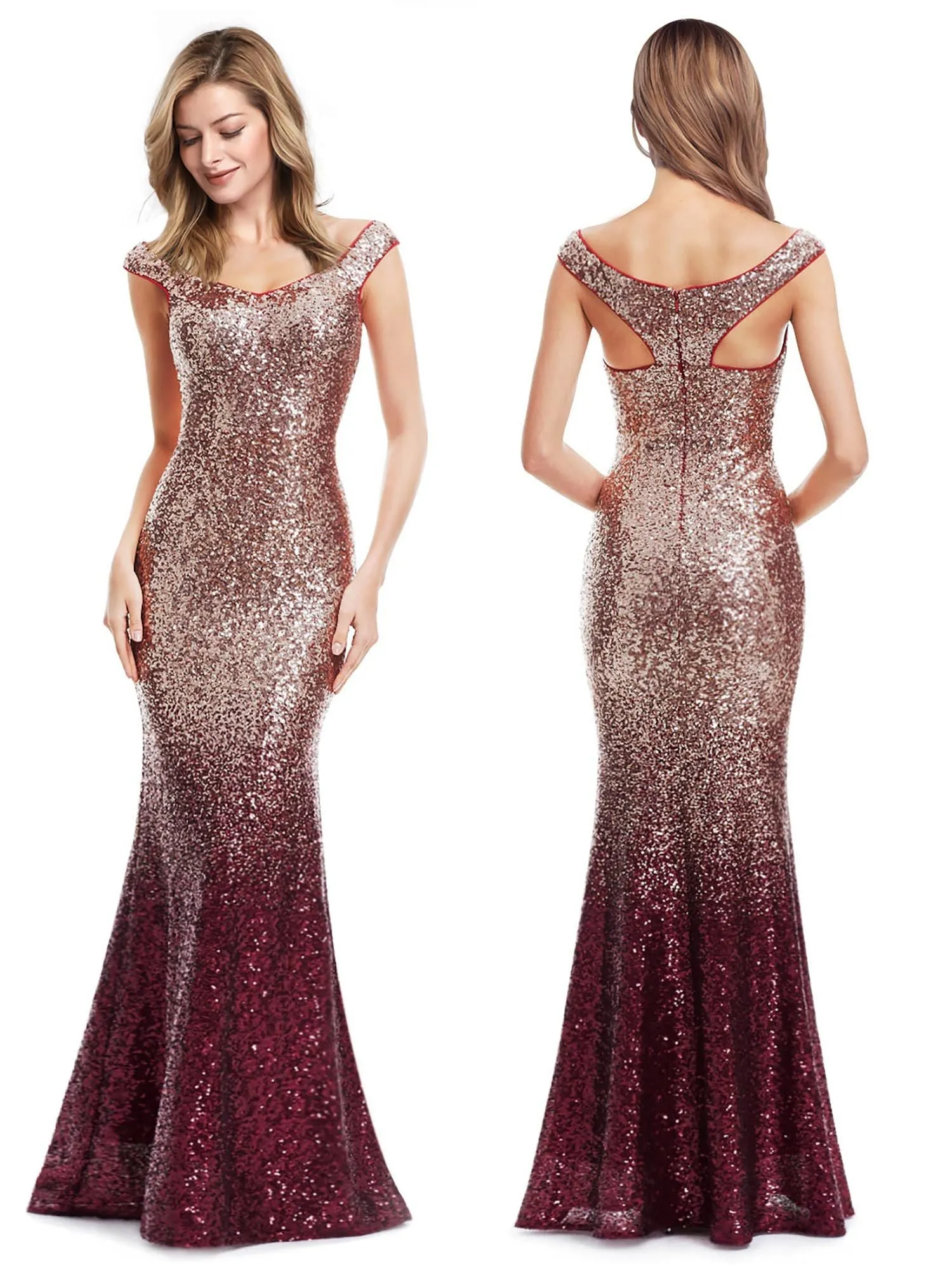 Ever-Pretty Women Elegantand Graceful Sequin Long Sparkle Evening Party Dress EP08999