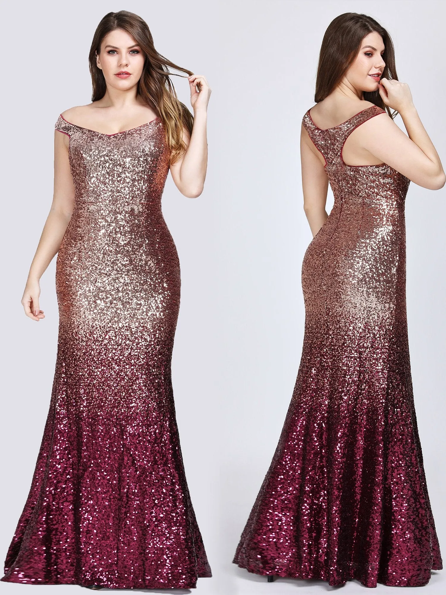 Ever-Pretty Women Elegantand Graceful Sequin Long Sparkle Evening Party Dress EP08999