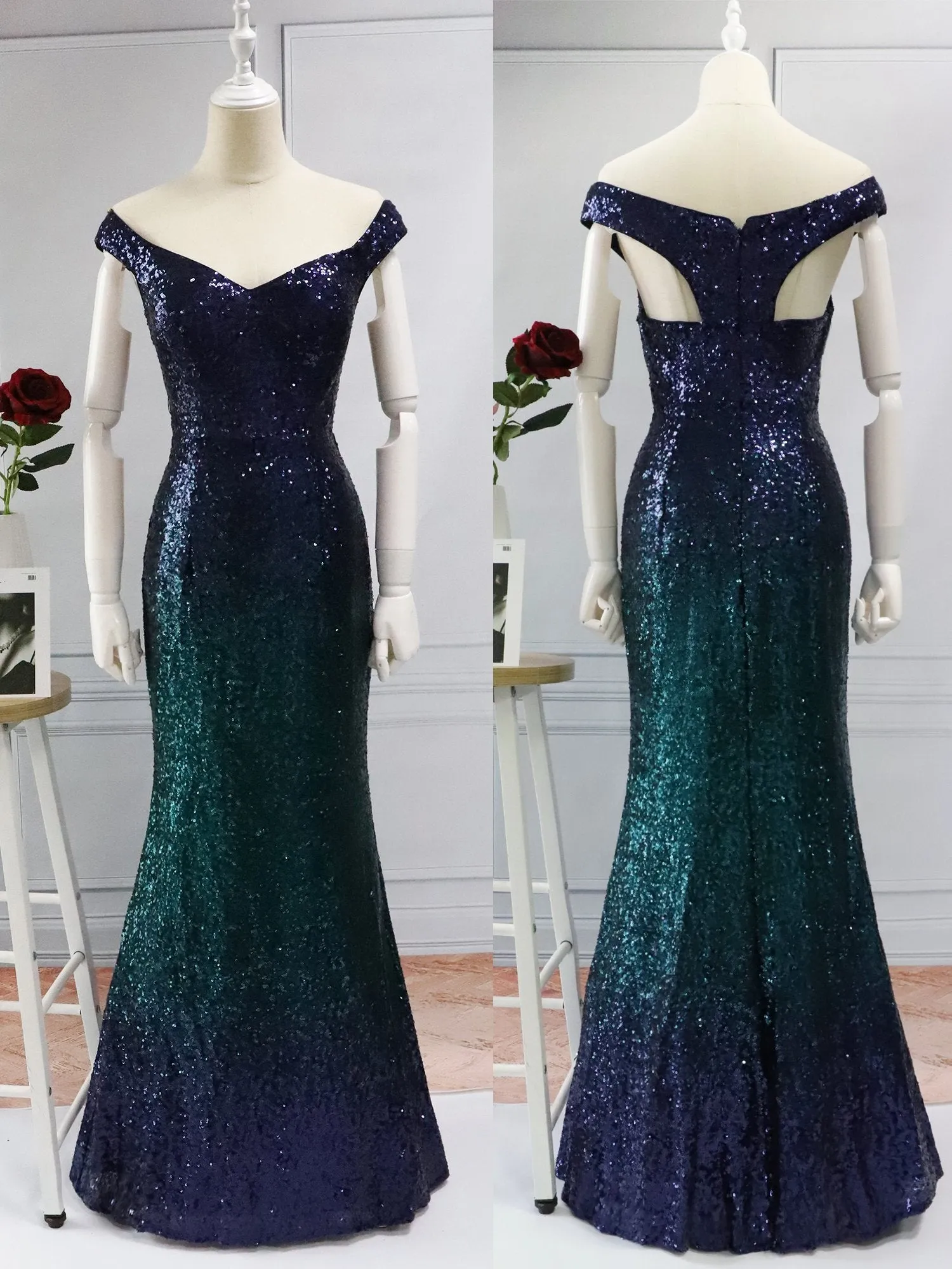 Ever-Pretty Women Elegantand Graceful Sequin Long Sparkle Evening Party Dress EP08999