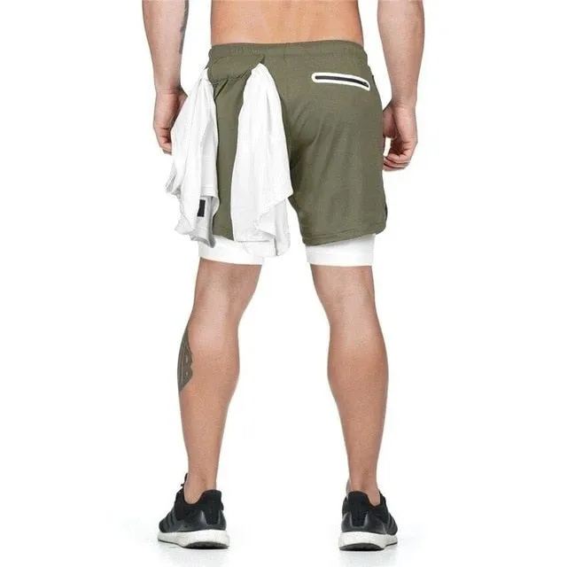 Gym Jogging Running Shorts 2 in 1