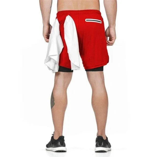 Gym Jogging Running Shorts 2 in 1