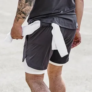 Gym Jogging Running Shorts 2 in 1
