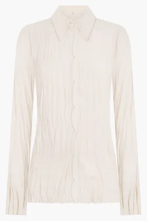 MAISIE PLISSE SHIRT | CREAM