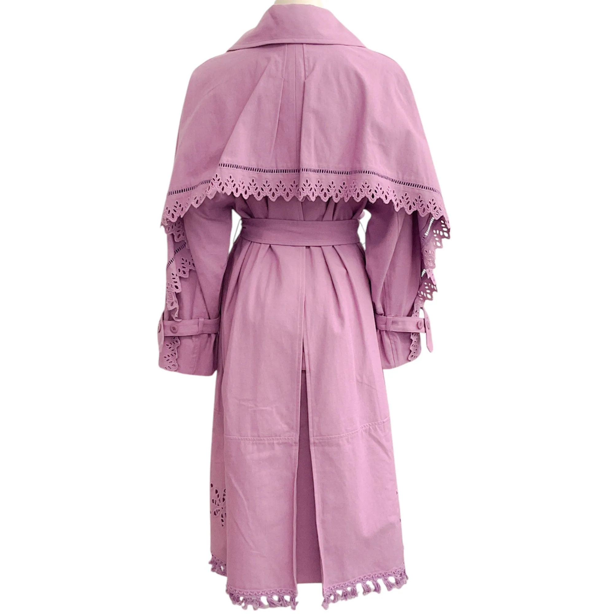 Muveil Lavender Cotton / Linen Trench Coat with Belt