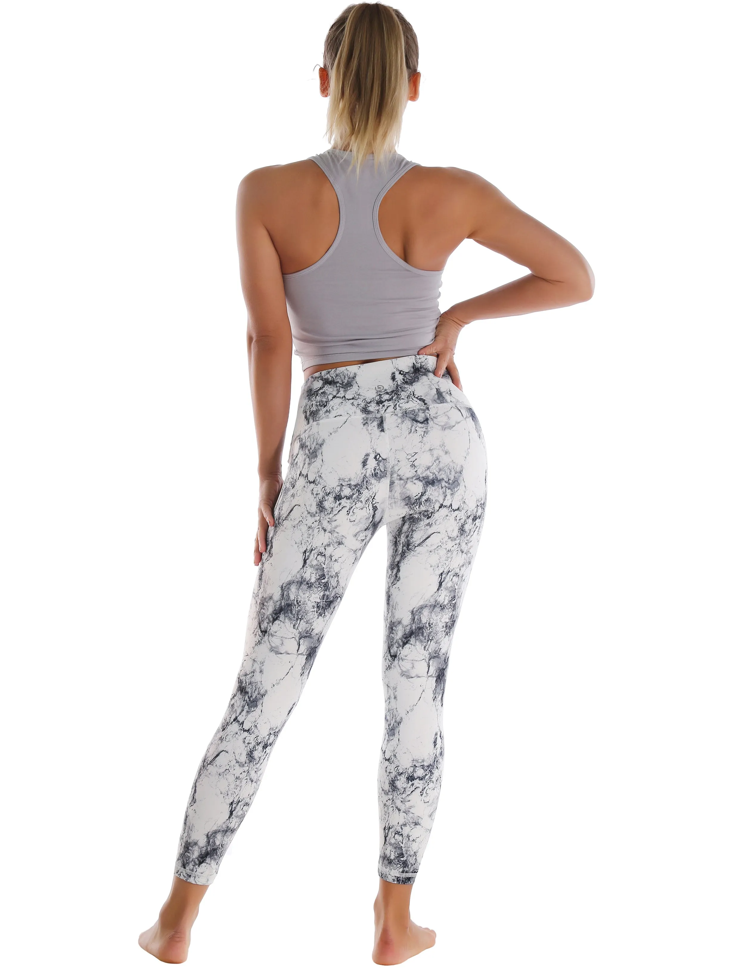 Racerback Athletic Crop Tank Tops heathergray_Biking
