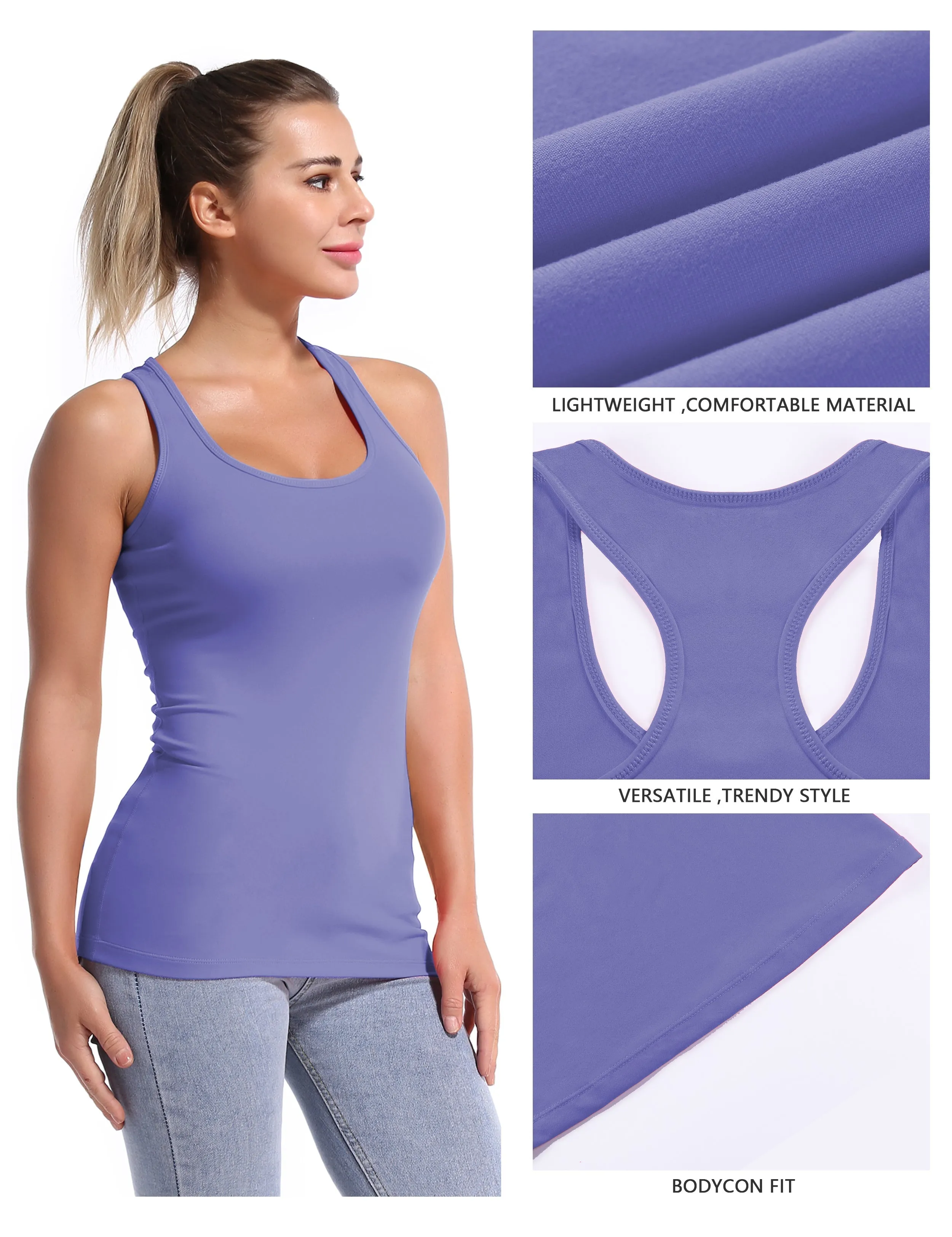 Racerback Athletic Tank Tops lavender_Tall Size