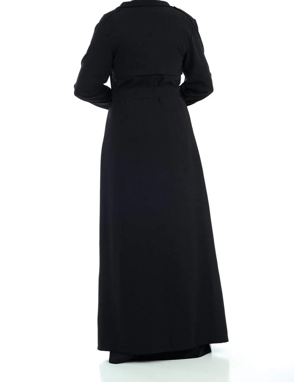 Solid classic Chiffon Maxi Trench Coat