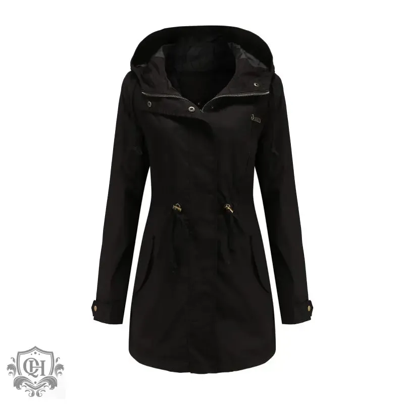 Solid Colour Hooded Coat