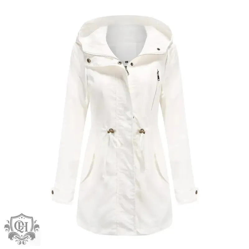 Solid Colour Hooded Coat