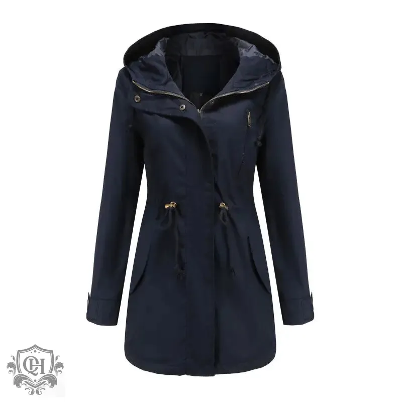 Solid Colour Hooded Coat