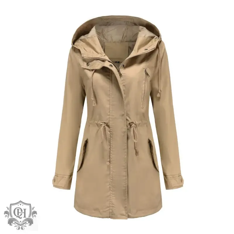 Solid Colour Hooded Coat