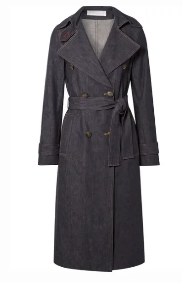 Victoria Beckham - Belted Denim Trench Coat - Dark denim