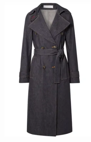 Victoria Beckham - Belted Denim Trench Coat - Dark denim
